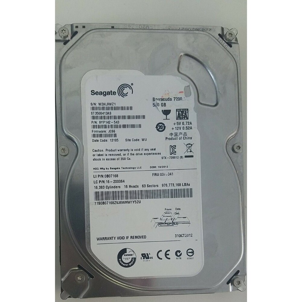 Seagate Barracuda 500GB Internal 7200RPM 3.5" (ST3500413AS) HDD